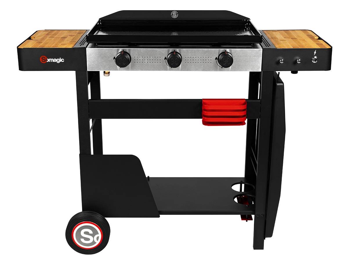 Somagic - Plancha au gaz avec chariot SOLIA 350 3 brûleurs 6,45kW - SOMAGIC - Imagen 8