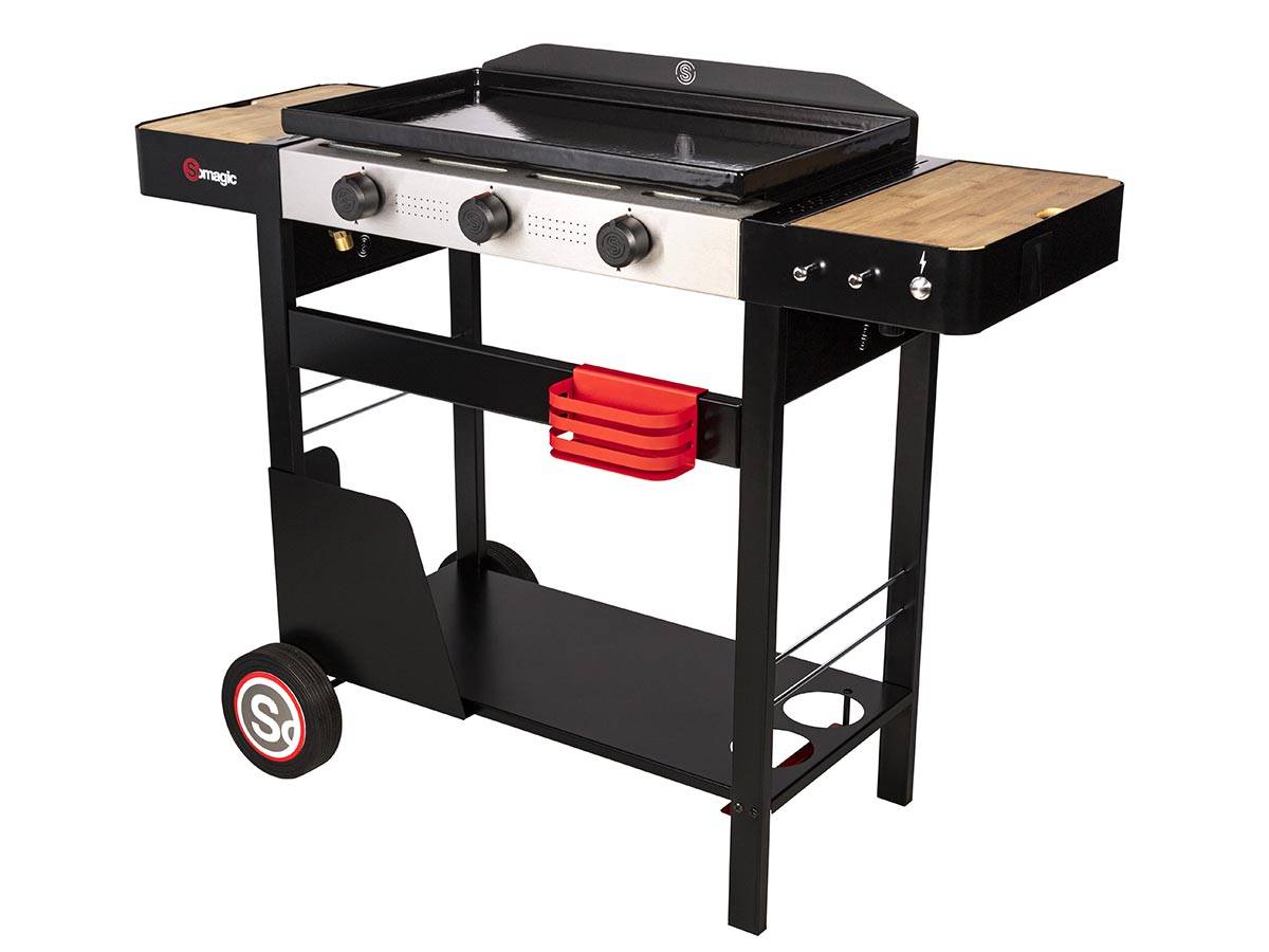 Somagic - Plancha au gaz avec chariot SOLIA 350 3 brûleurs 6,45kW - SOMAGIC - Imagen 6
