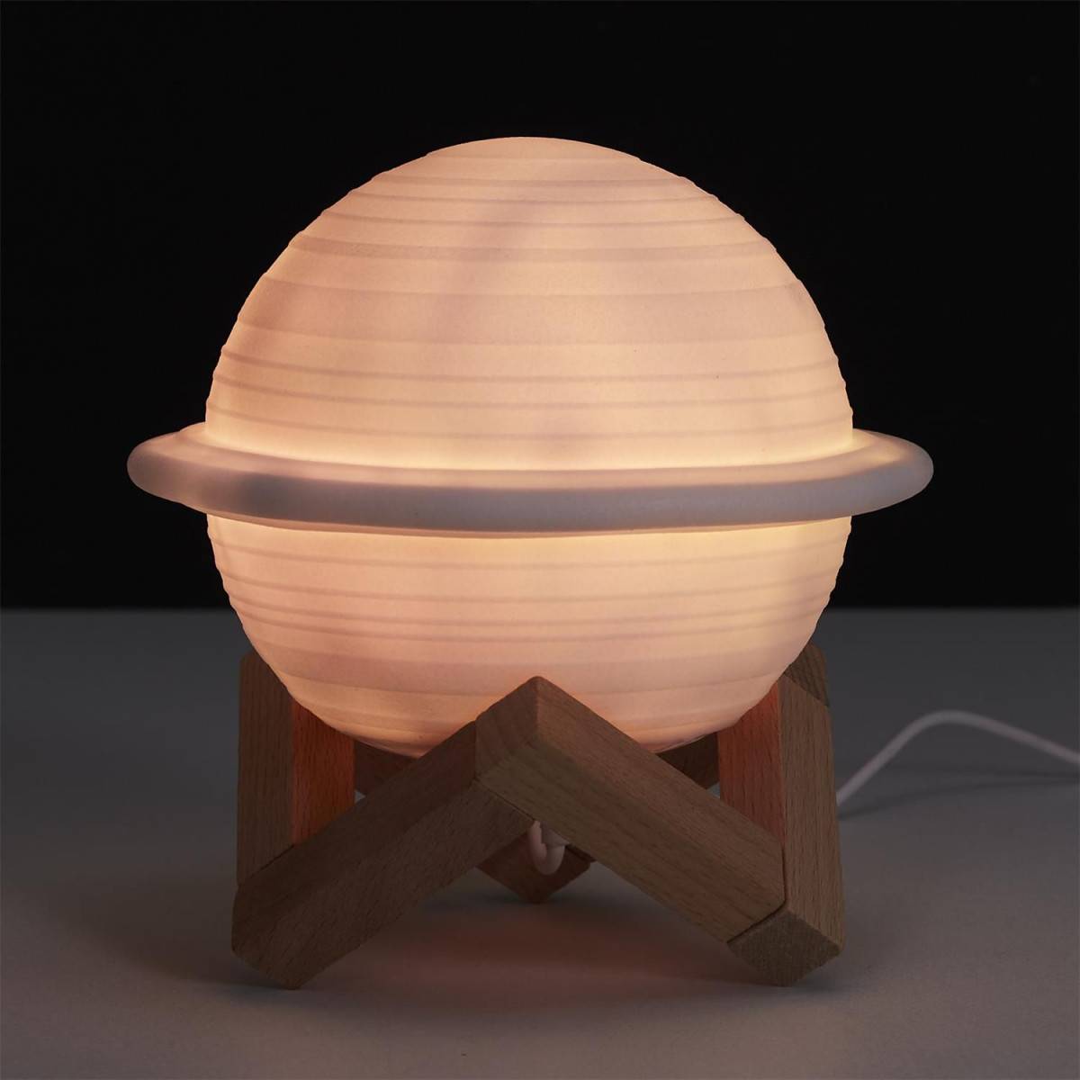 The Home Deco Factory - Lampe ronde avec support en bois Saturne - Image 8