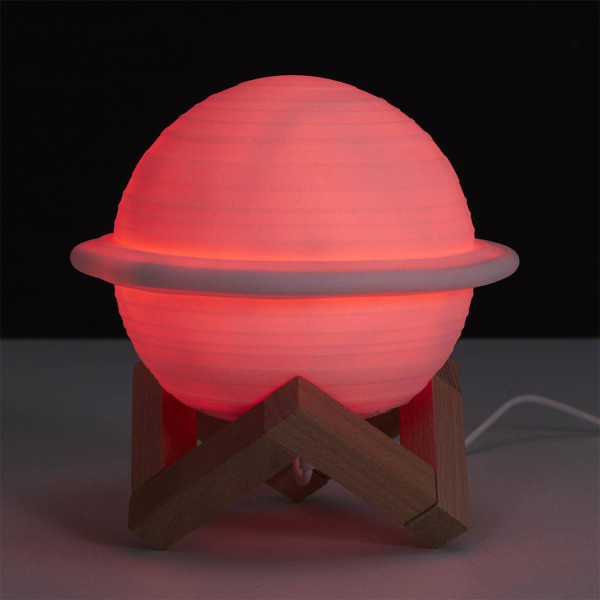 The Home Deco Factory - Lampe ronde avec support en bois Saturne - Image 9