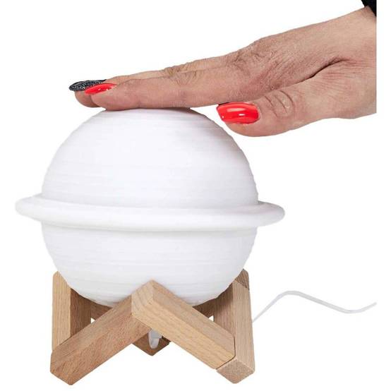 The Home Deco Factory - Lampe ronde avec support en bois Saturne - Image 3