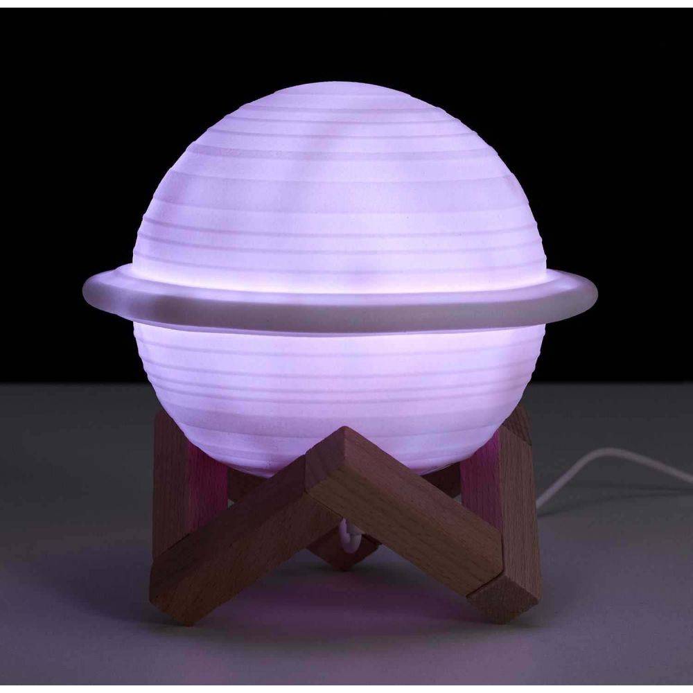 The Home Deco Factory - Lampe ronde avec support en bois Saturne - Image 2
