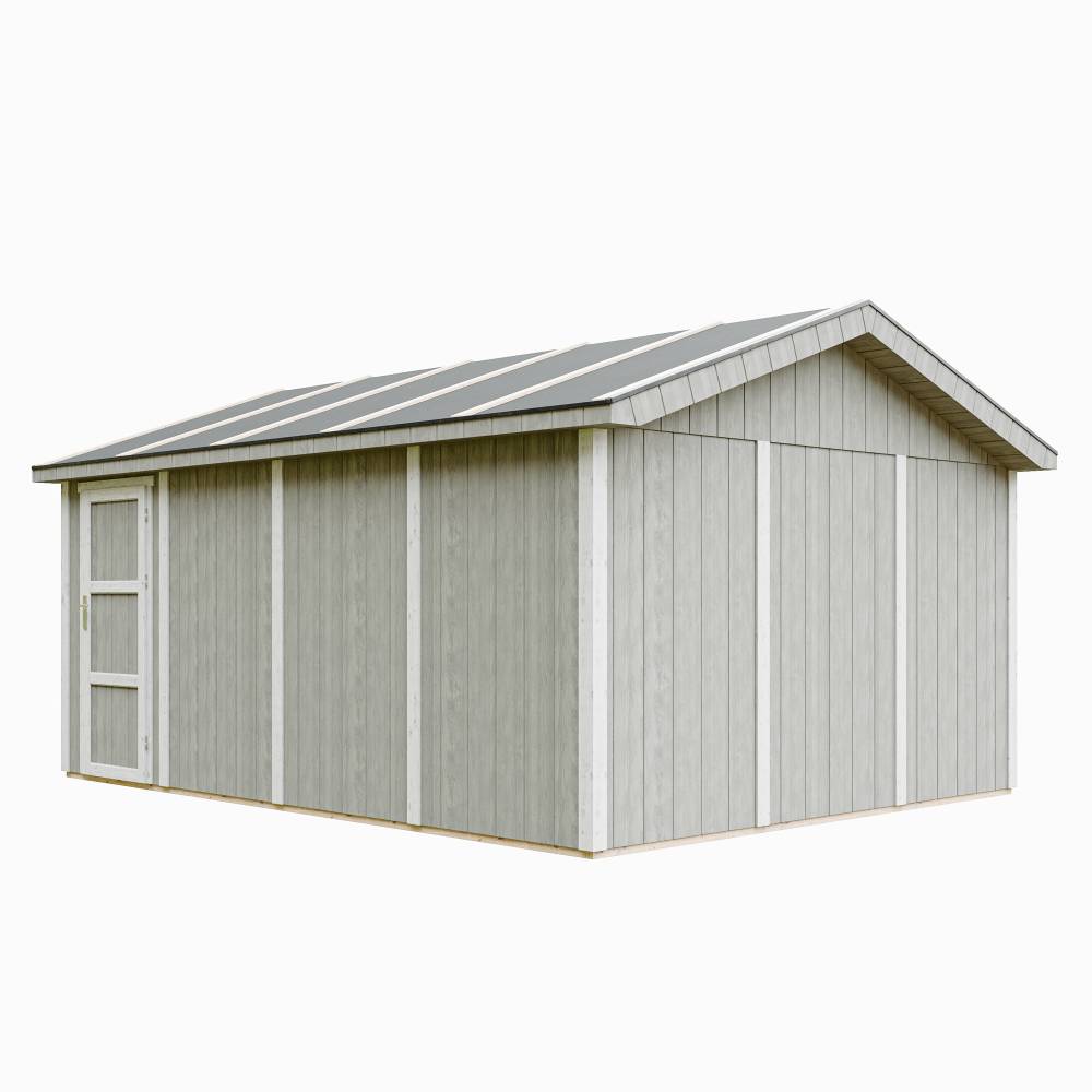 Timbela - Garage Qualité Premium 17 m² / L378xl530 cm- garage pour auto, moto, vélos, machines de jardinage - Abri de jardin - Timbela M991B-TUNDRA GREY - Image 2