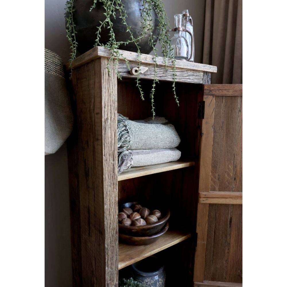 Chemin De Campagne - Armoire 1 porte rangement chambre salle de bain bois marron 160cm Chemin de campagne - Imagen 5