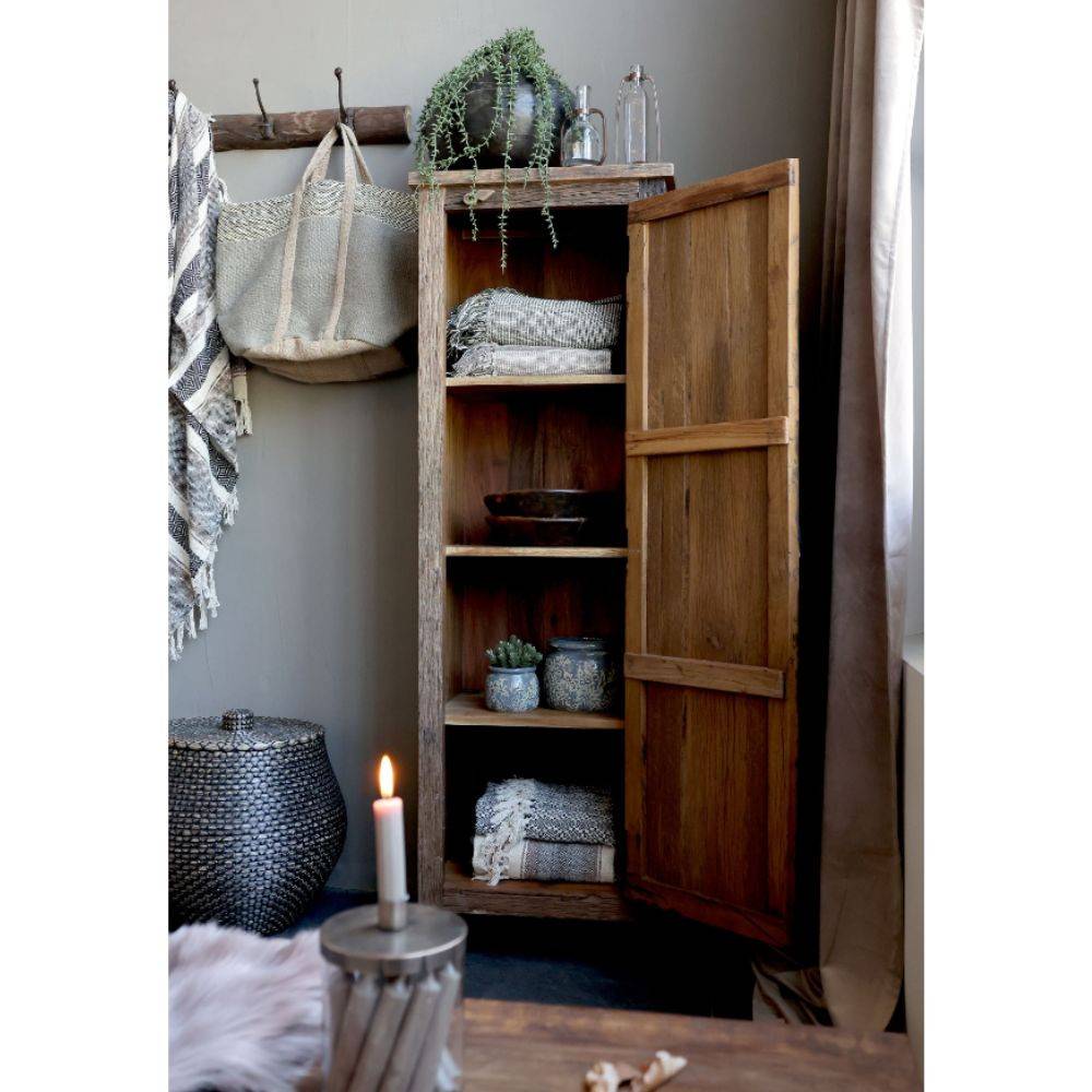 Chemin De Campagne - Armoire 1 porte rangement chambre salle de bain bois marron 160cm Chemin de campagne - Imagen 4