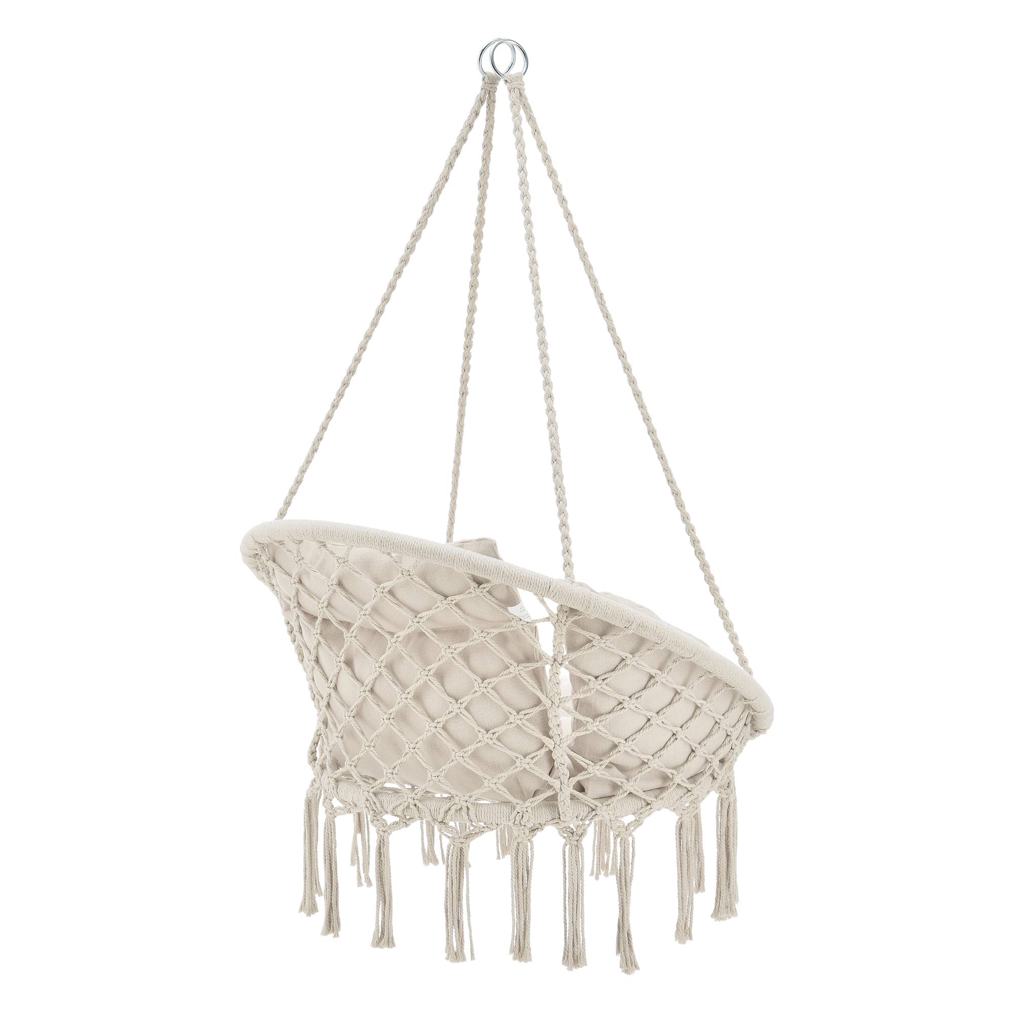 Casa.Pro - Siège Rond avec Coussin Hamac Kailua avec 4 Cordes d'attache Crème [casa.pro] - Imagen 3