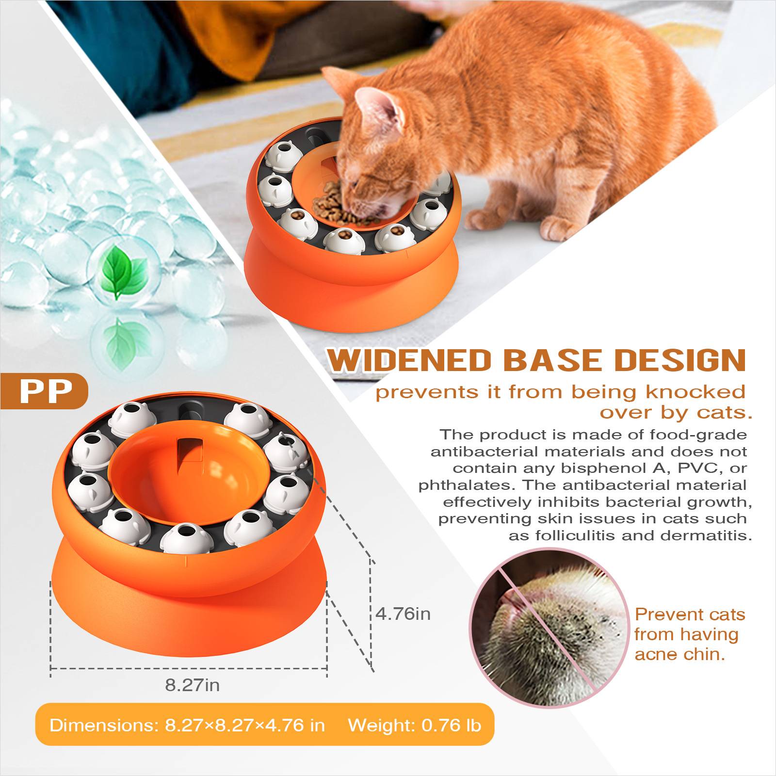 DtopbuyAge - Gamelle pour chat - Surélevée avec support, jouet puzzle interactif - Image 2