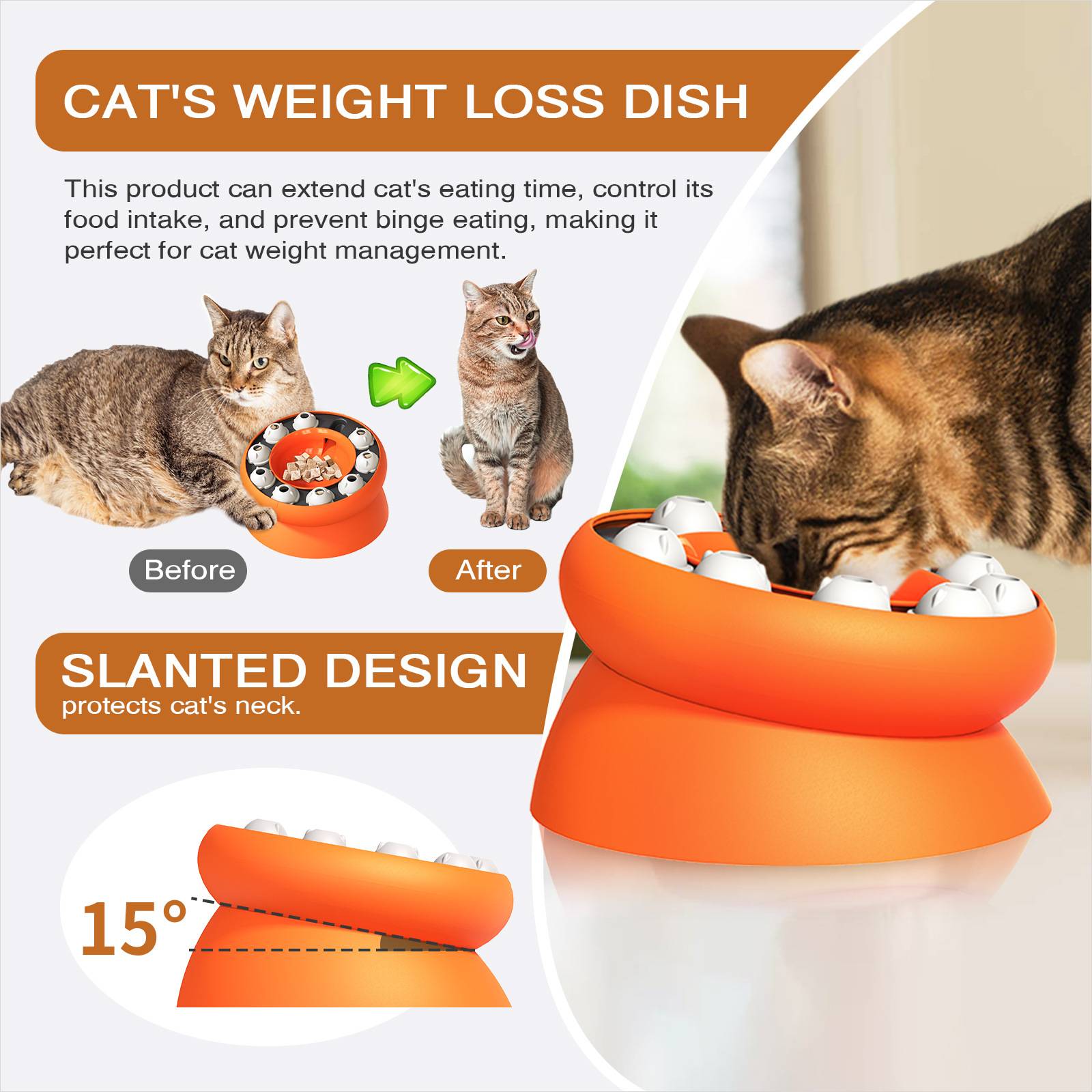 DtopbuyAge - Gamelle pour chat - Surélevée avec support, jouet puzzle interactif - Image 3
