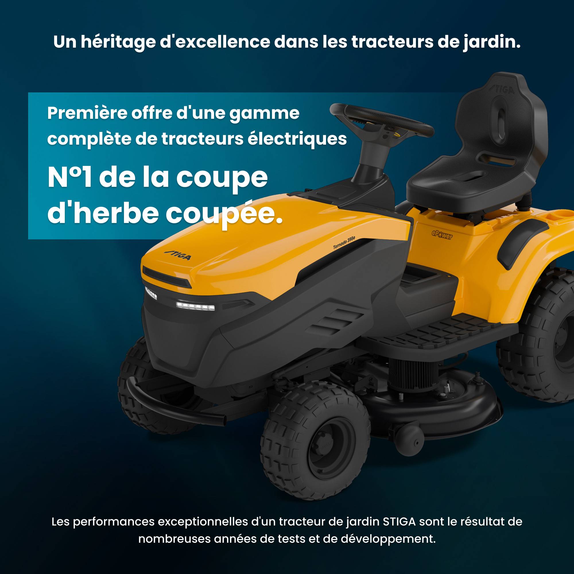 Stiga - Tracteur de pelouse électrique Tornado 398e, 56 V, Largeur 98 cm avec batteries ePower Pro, pour surfaces jusqu'à 7000 m² - STIGA - Image 3
