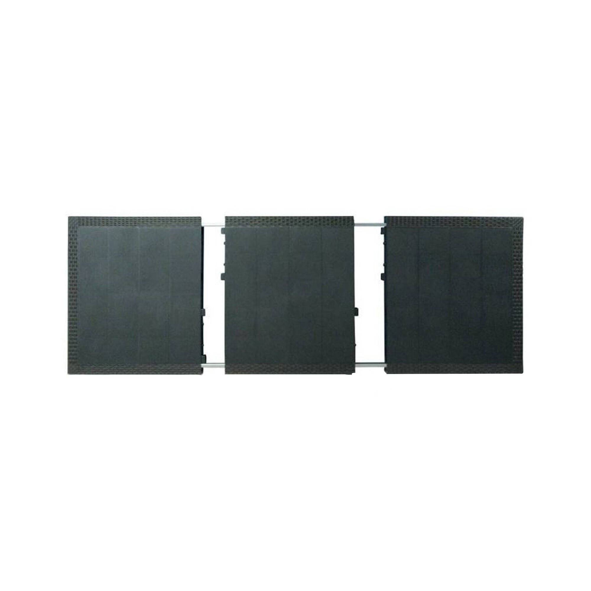 Dmora - Ensemble table et chaises Manarola, Étagère rectangulaire d'extérieur extensible avec 4 chaises effet rotin, Anthracite - Dmora - Imagen 5