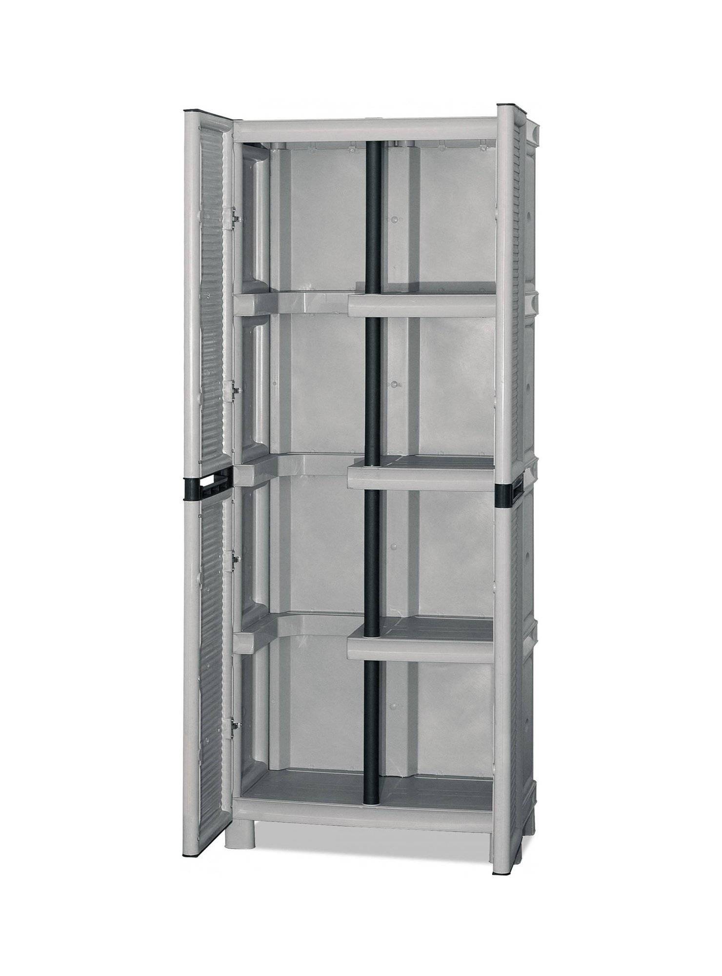 Dmora - Armoire d'extérieur Liège, Mobilier d'extérieur, Armoire de buanderie polyvalente, 100% Made in Italy, Gris clair, 70x39h172 cm - Dmora - Imagen 4