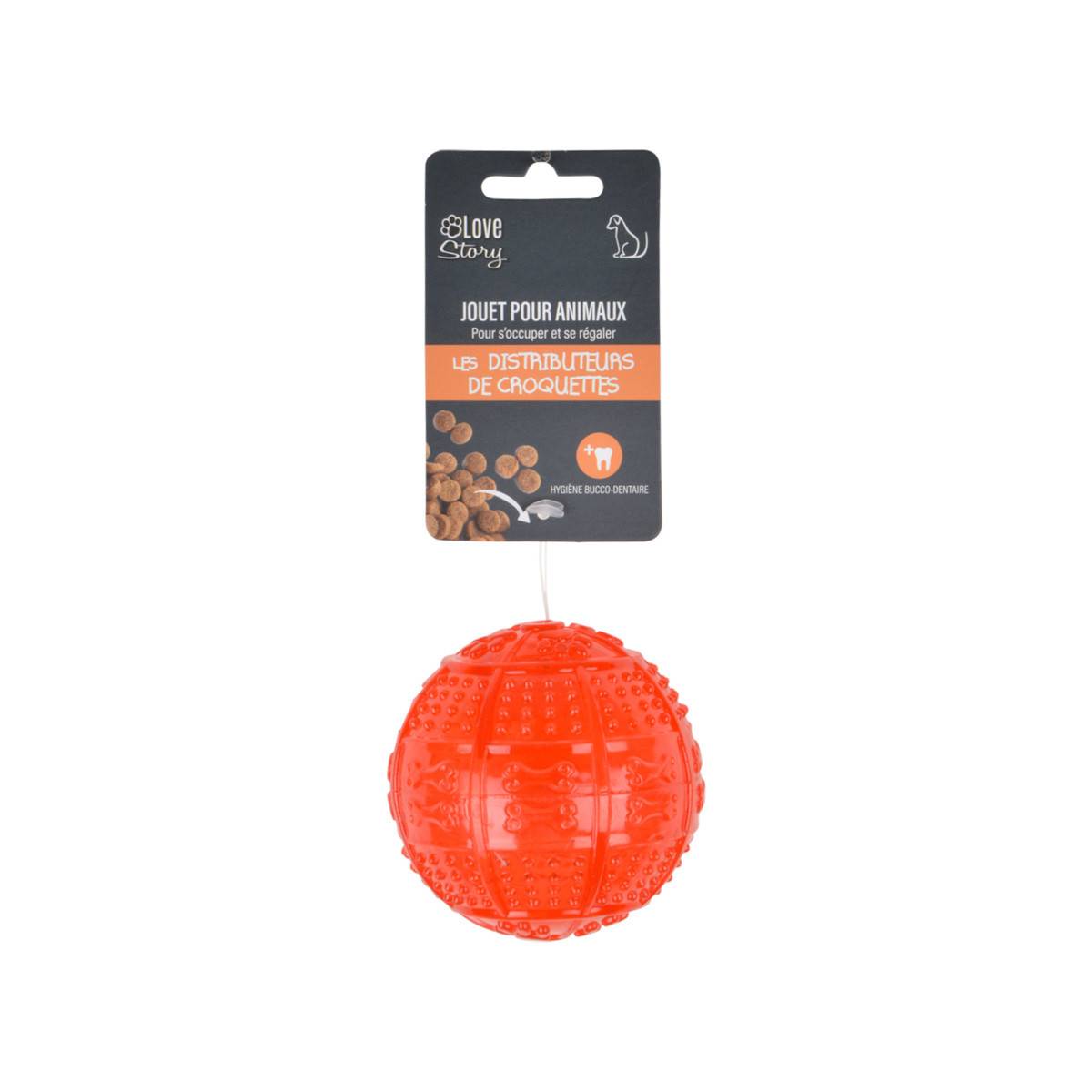 Balle pour Chien "Distributeur de Croquettes" 8cm Rouge - Image 3