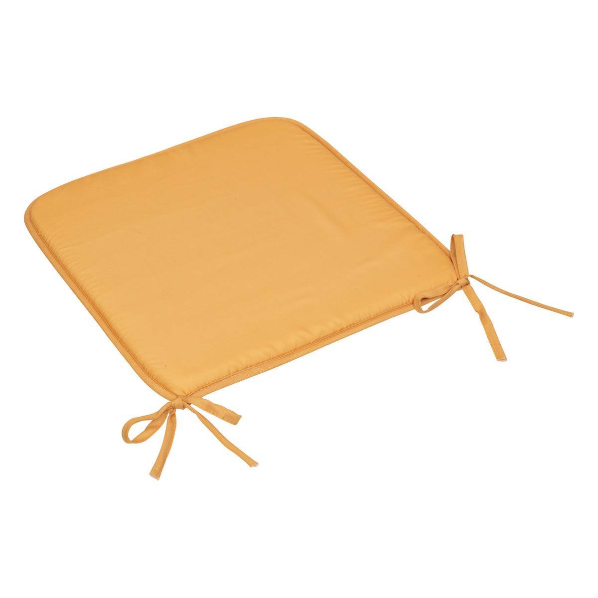 Atmosphera - Galette de chaise Micro jaune ocre 39x39cm - Atmosphera Créateur d'intérieur - Image 2
