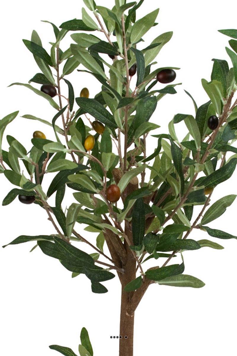 Artificielles - Olivier artificiel en pot H65cm Tronc bois avec olives très realiste - Imagen 3