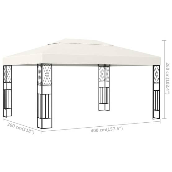 Tonnelle - Tente de réception - Barnum 3x4 m Crème Tissu - MEUBLE PRO - Image 6