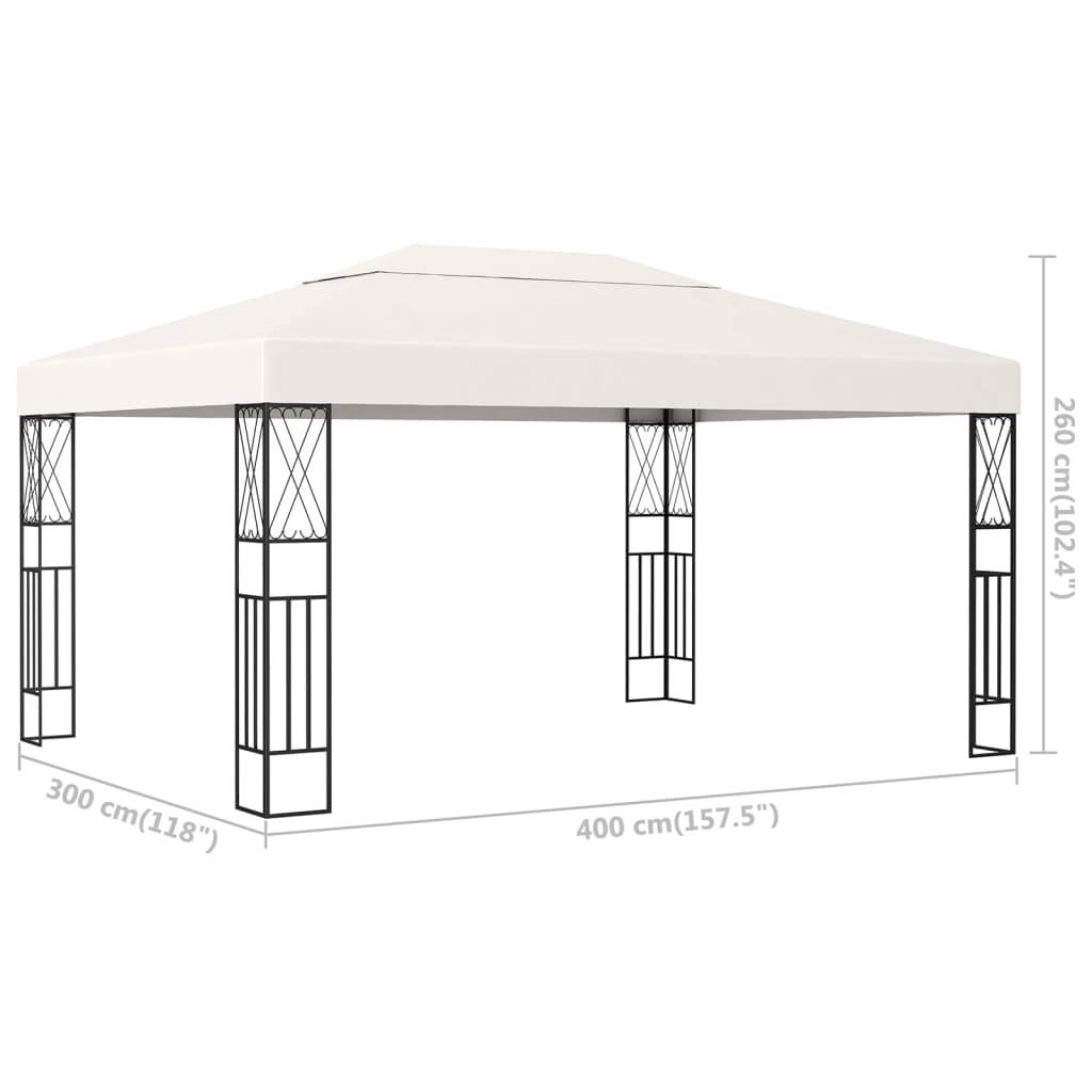 Tonnelle - Tente de réception - Barnum 3x4 m Crème Tissu - MEUBLE PRO - Image 6