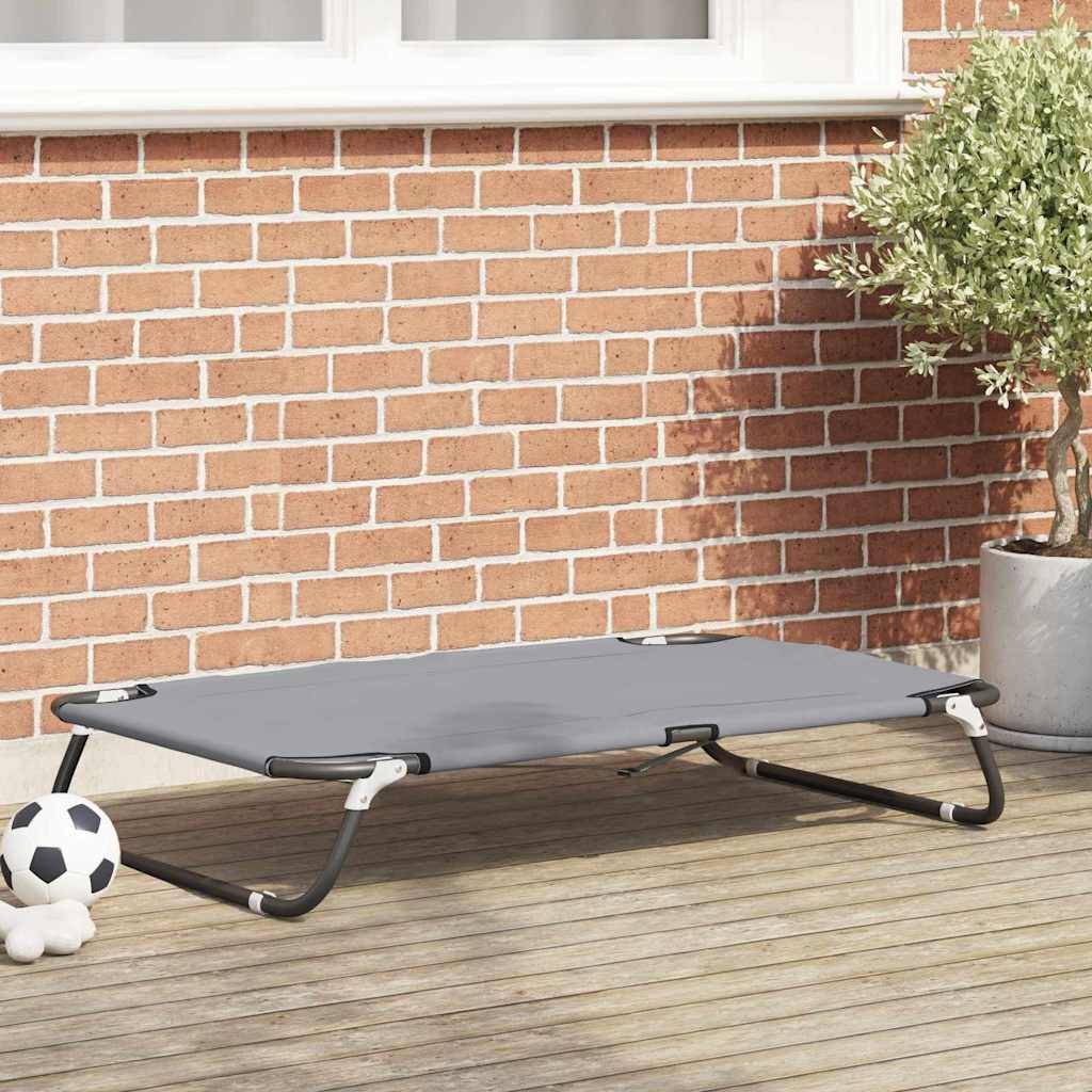 Lit de camp pliable pour chien en tissu Oxford pour voyage Gris 105x65 cm – ComfortXL Pet Living - Image 1