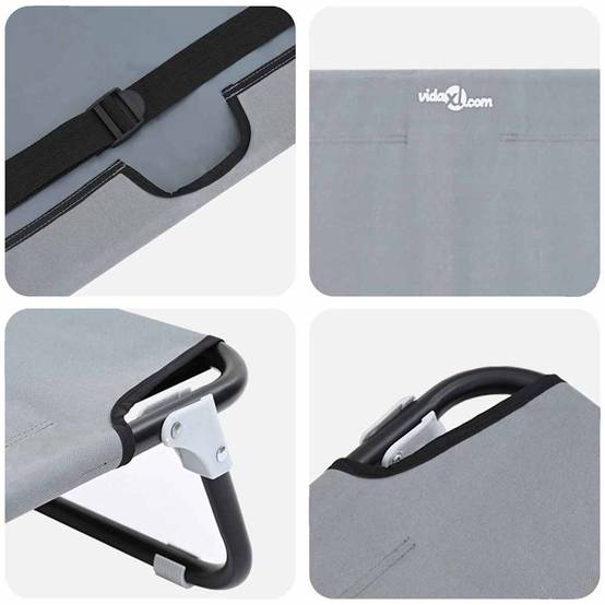 Lit de camp pliable pour chien en tissu Oxford pour voyage Gris 105x65 cm – ComfortXL Pet Living - Image 7