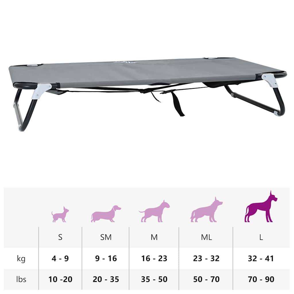 Lit de camp pliable pour chien en tissu Oxford pour voyage Gris 105x65 cm – ComfortXL Pet Living - Image 8
