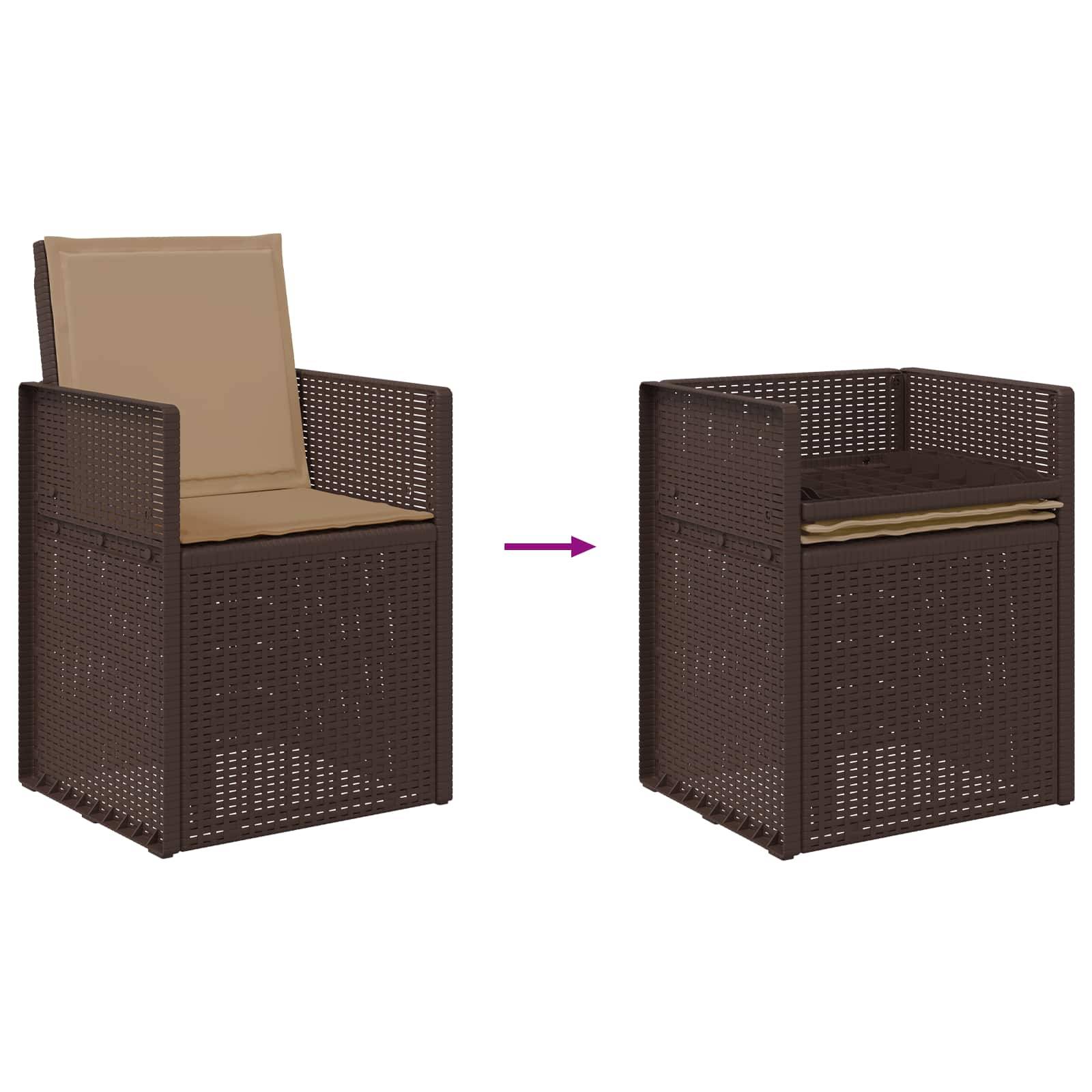 Chaises de jardin polypropylène marron et taupe 53 x 47 x 88.5 cm - PANGIVO - Image 9