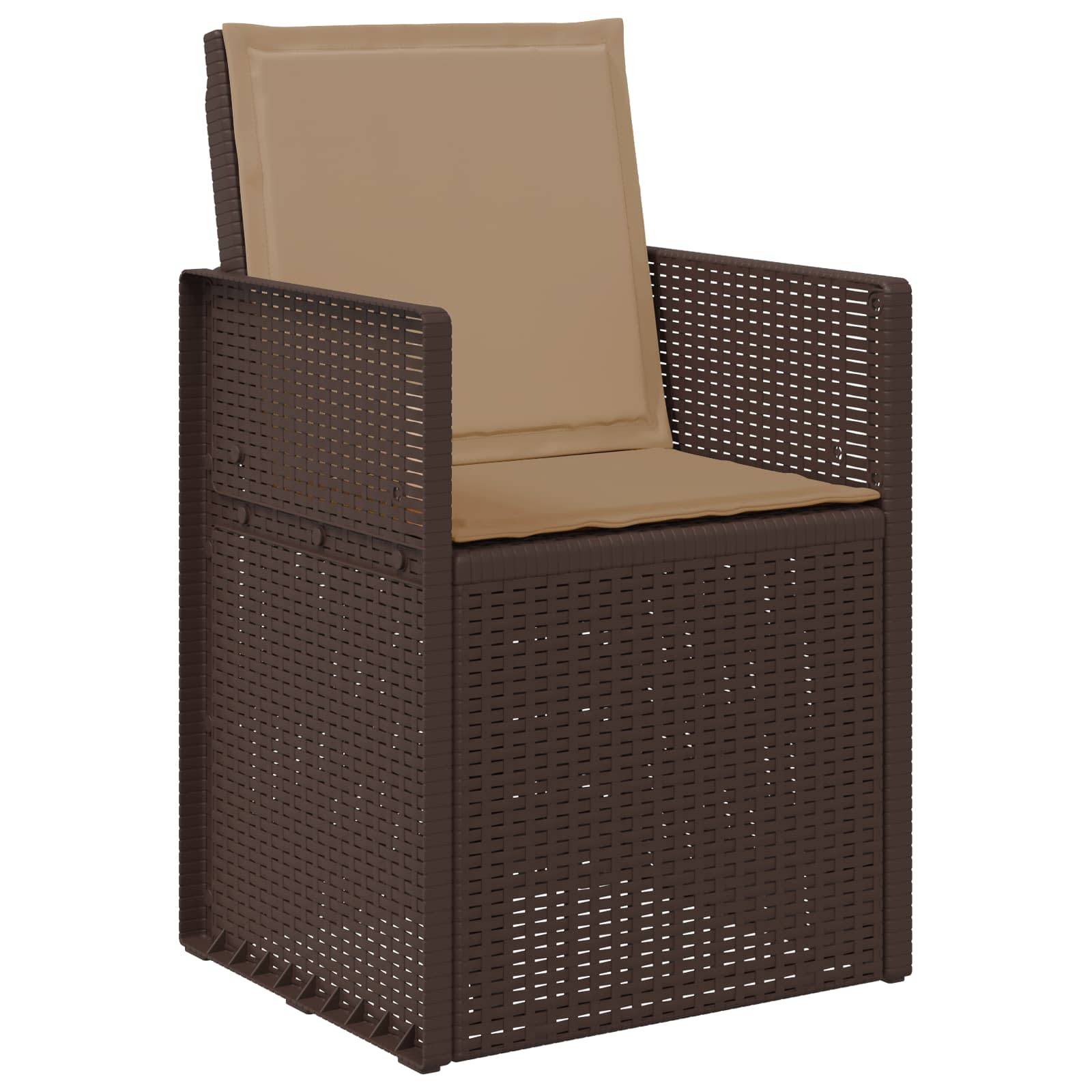 Chaises de jardin polypropylène marron et taupe 53 x 47 x 88.5 cm - PANGIVO - Image 4