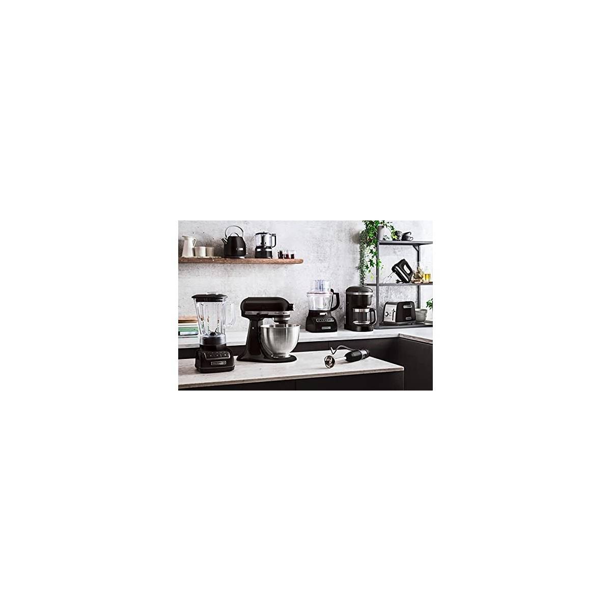 Robot pâtissier KitchenAid Classic Noir 4,3L 10 vitesses Accessoires inclus 5K45SSEOB - Imagen 4