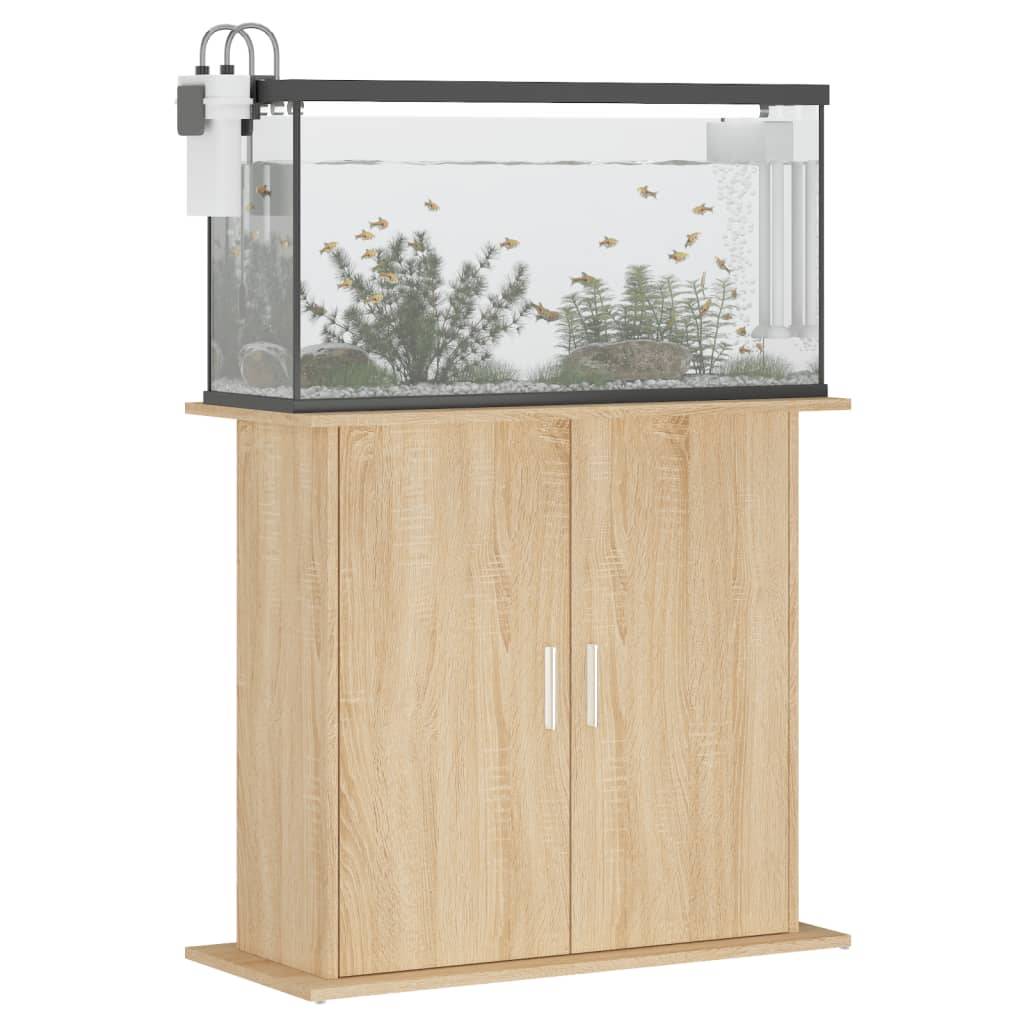 Meuble pour Aquarium Bois d'Ingénierie avec Portes de Rangement 81x36x73 cm Chêne - ComfortXL Outdoor Living - Image 3