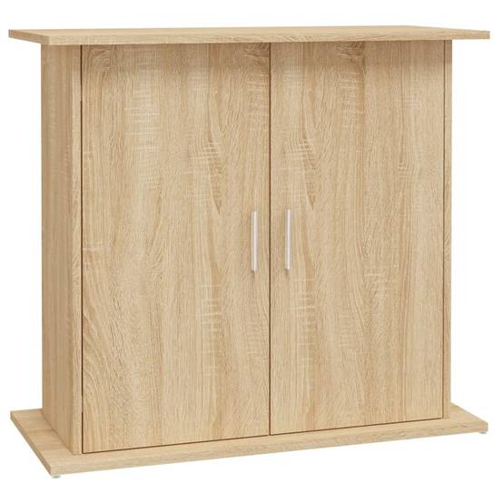Meuble pour Aquarium Bois d'Ingénierie avec Portes de Rangement 81x36x73 cm Chêne - ComfortXL Outdoor Living - Image 2