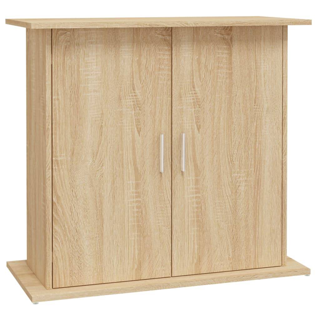 Meuble pour Aquarium Bois d'Ingénierie avec Portes de Rangement 81x36x73 cm Chêne - ComfortXL Outdoor Living - Image 2