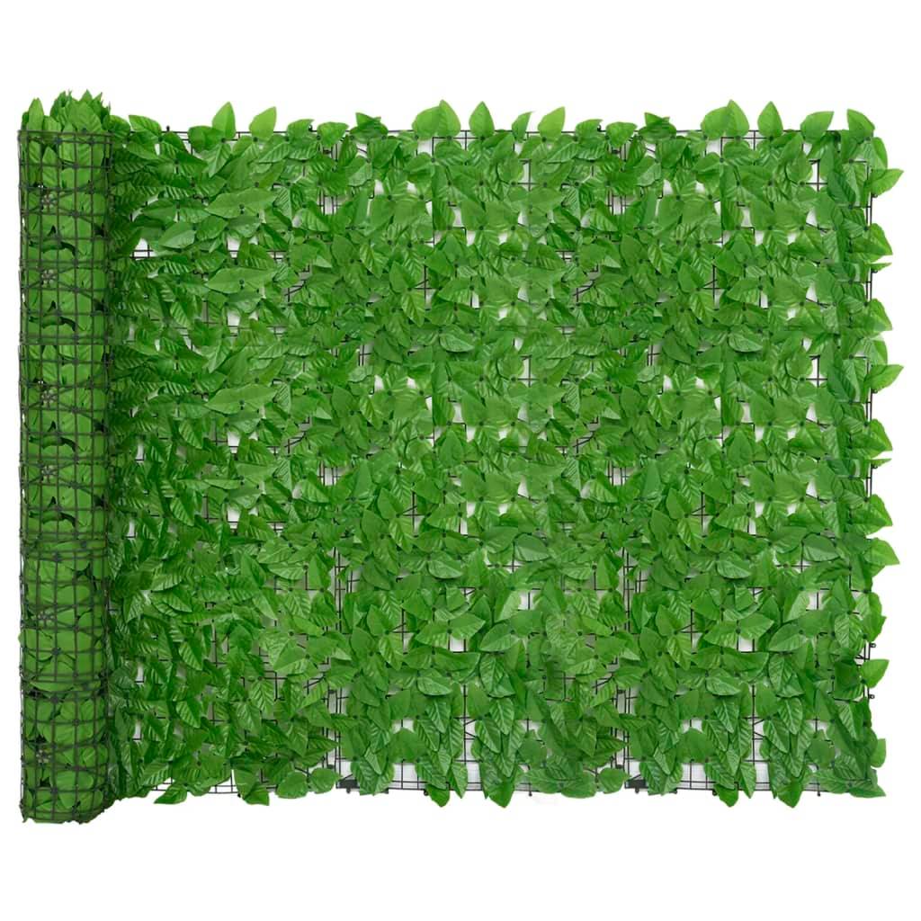 Helloshop26 - Écran de balcon brise pare vue protection confidentialité avec feuilles 300 x 150 cm vert - Imagen 1