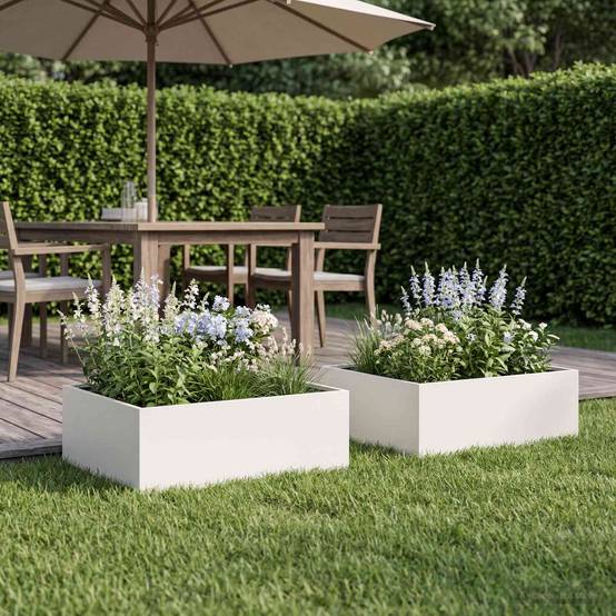 Vidaxl - Cache-pot de jardin 2 pc Blanc 40 x 40 x 20 cm vidaXL 8004983 - Image 1