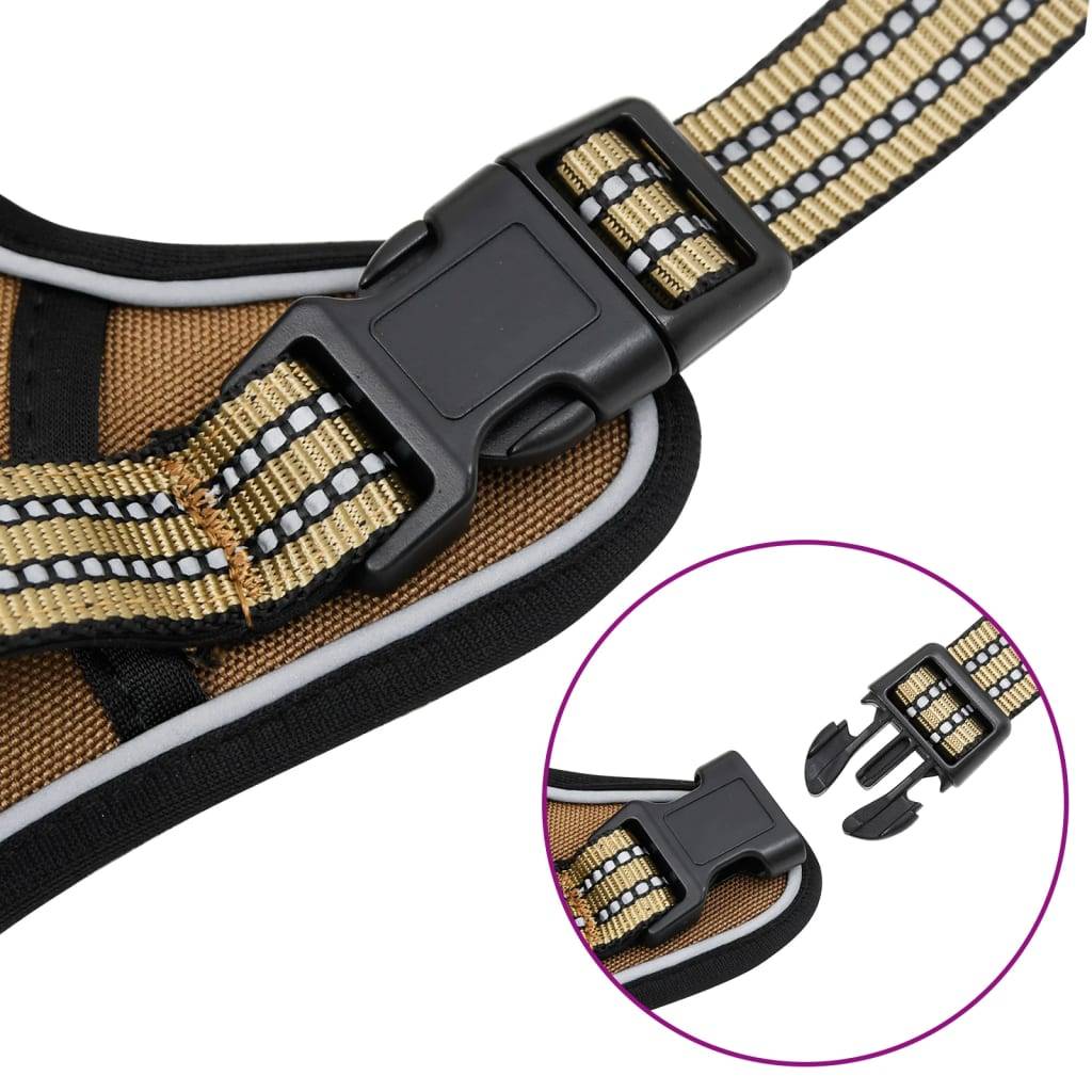 Kit Harnais Chien Anti-Traction Polyester Réglable avec Laisse et Collier Marron L – ComfortXL Pet Living - Image 8