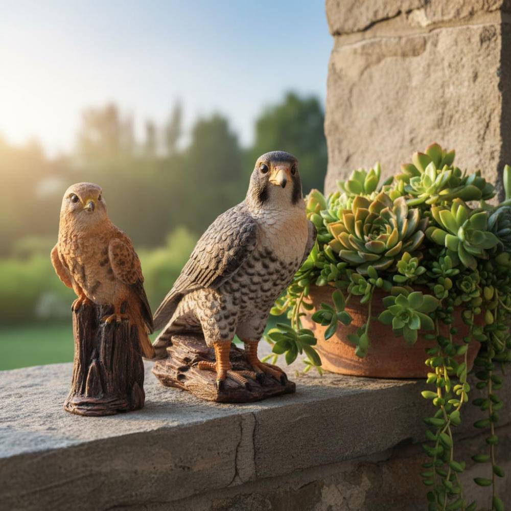 Farmwood Animals - Faucon sur branche en résine Brun Farmwood Animals - Imagen 2