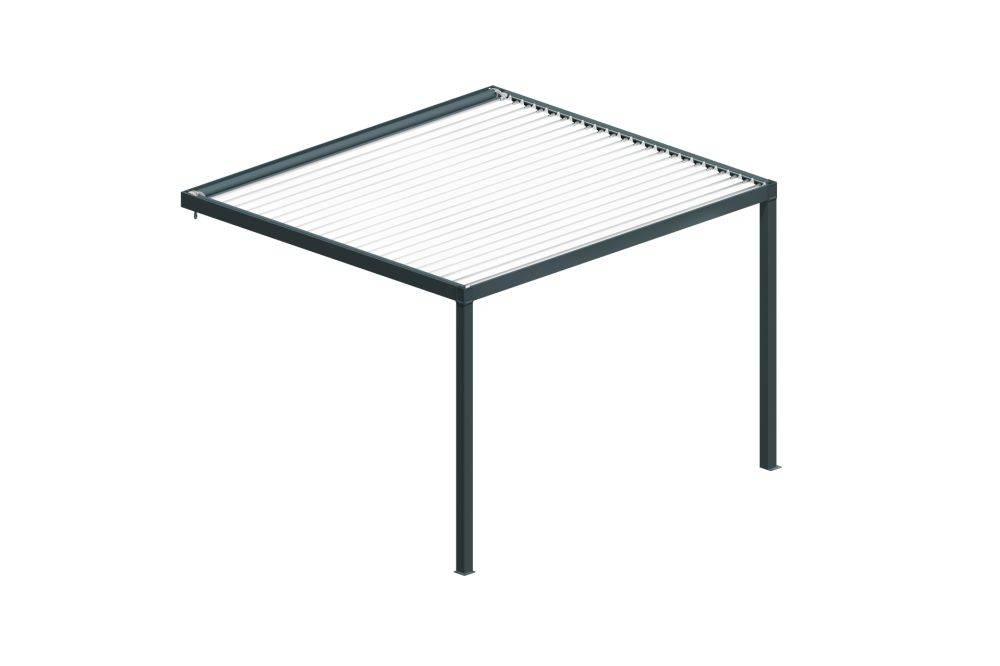 Ombrazur - Pergola Bioclimatique STYLE Mixte Gris anthracite / Blanc 3,00x3,046m Motorisé à  télécommande OMBRAZUR - Imagen 1