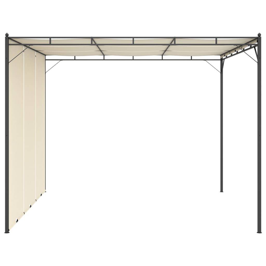 Pergola Jardin - Tonnelle - Belvédère de jardin avec rideau latéral 3x3x2,25 m Crème - Image 3