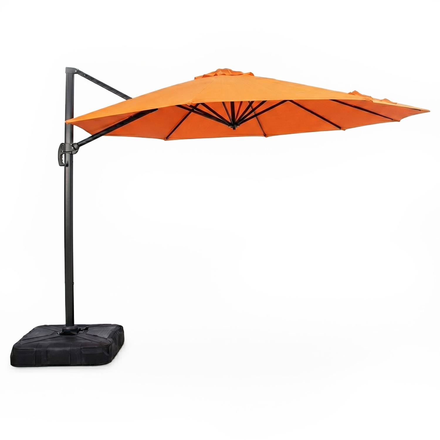 Parasol octogonal  350cm déporté orange en aluminium CASTILLO - Image 1