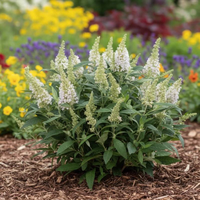 Arbre aux papillons Butterfly Candy® Little White 'BotEx003', Buddleia à fleurs Blanche - feuillage Caduc - Pot de 4L - 20/40 cm-  hauteur à maturité - Image 2