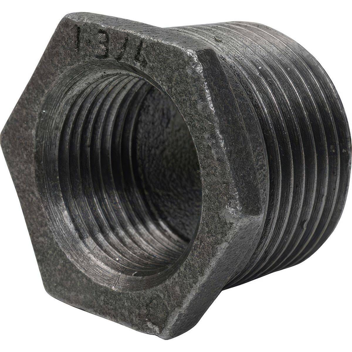 Réduction Simple Mâle/Femelle en Fonte Malléable Noire - Raccordement Pro ISO 7-1 - Ø A: 3/4'' | Ø B: 1/2'' - Image 1