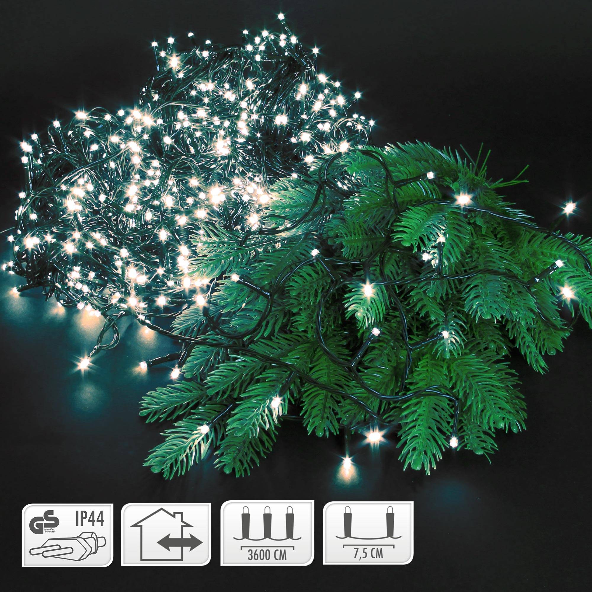 Ecd-Germany - Guirlande lumineuse Noël 480 LEDs blanc froid déco eclairage extérieur/intérieur - Imagen 2