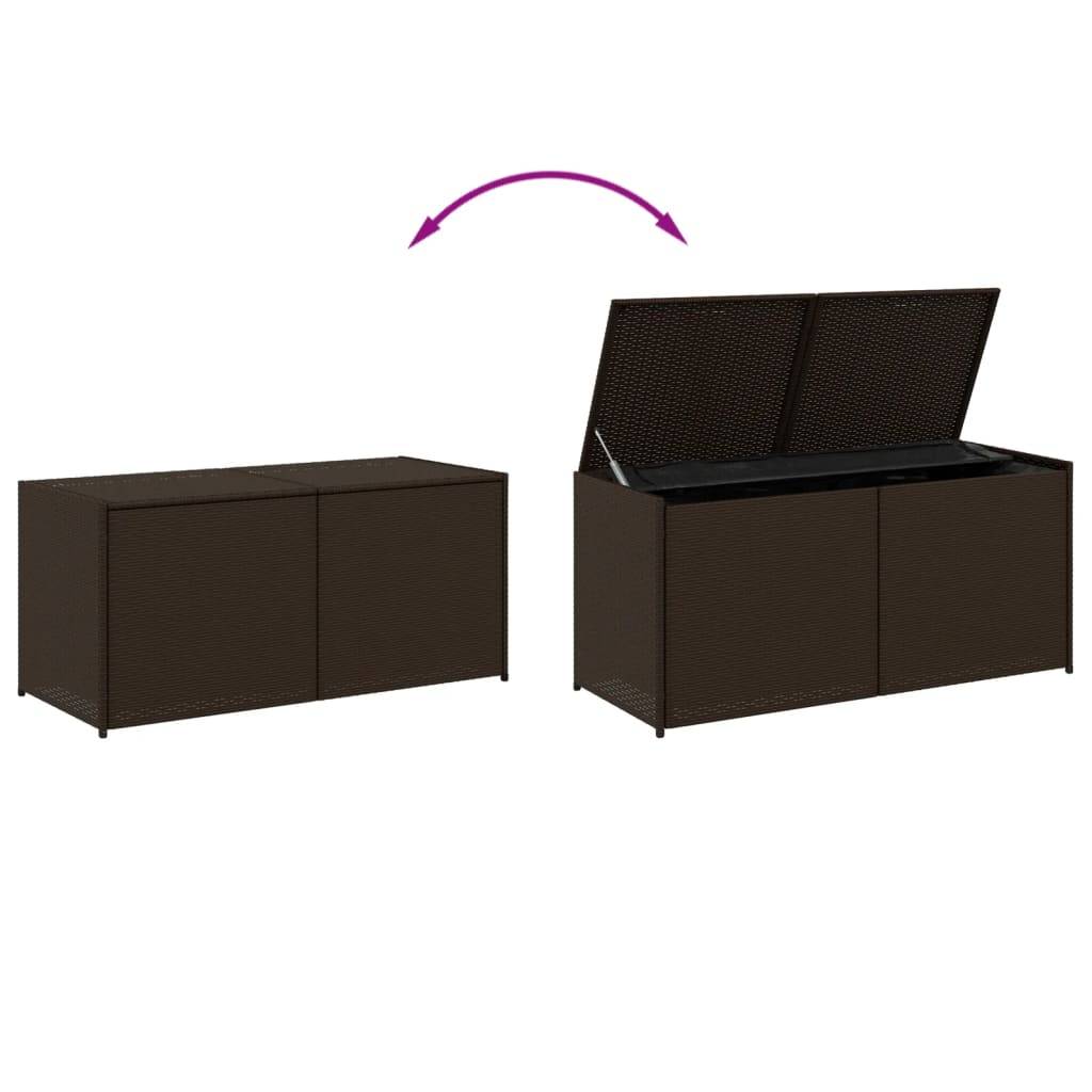 Coffre de rangement - Boîte de rangement extérieure - Coffre de jardin marron 283L résine tressée - Image 7