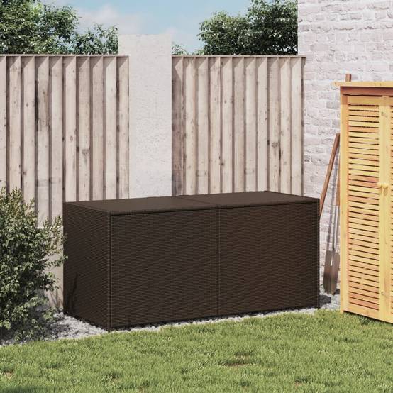 Coffre de rangement - Boîte de rangement extérieure - Coffre de jardin marron 283L résine tressée - Image 3