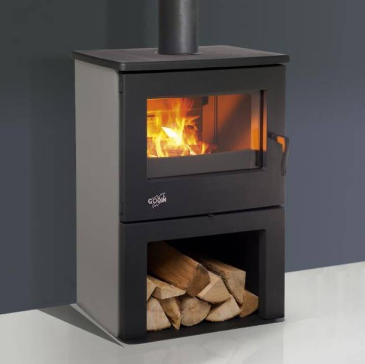 Poêle à bois fonte 8.5kw gris argent 362113GRISARG Godin - Imagen 1