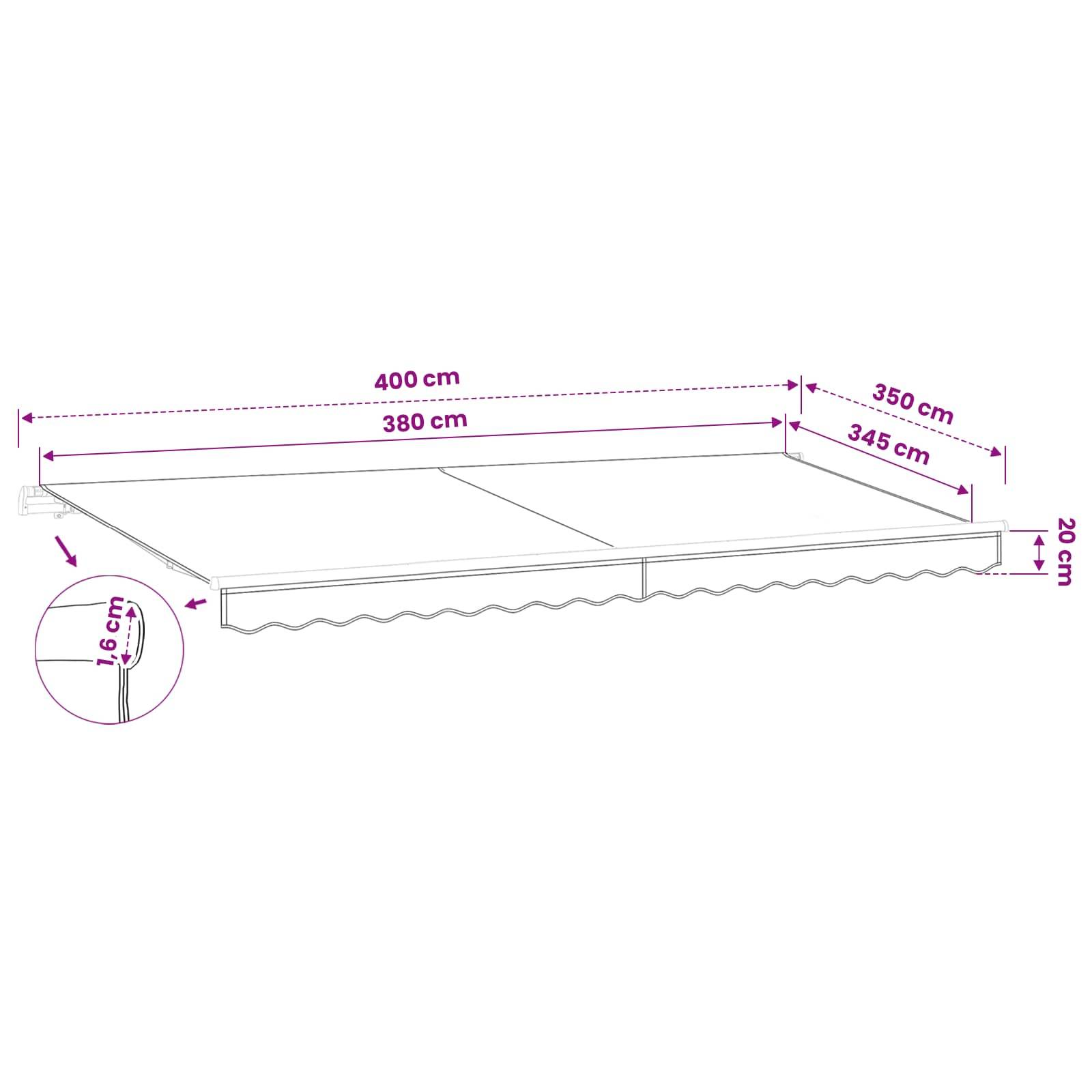 Vidaxl - Toile de rechange pour store banne 4x3,5 m Gris clair Polyester vidaXL 42000589 - Image 3