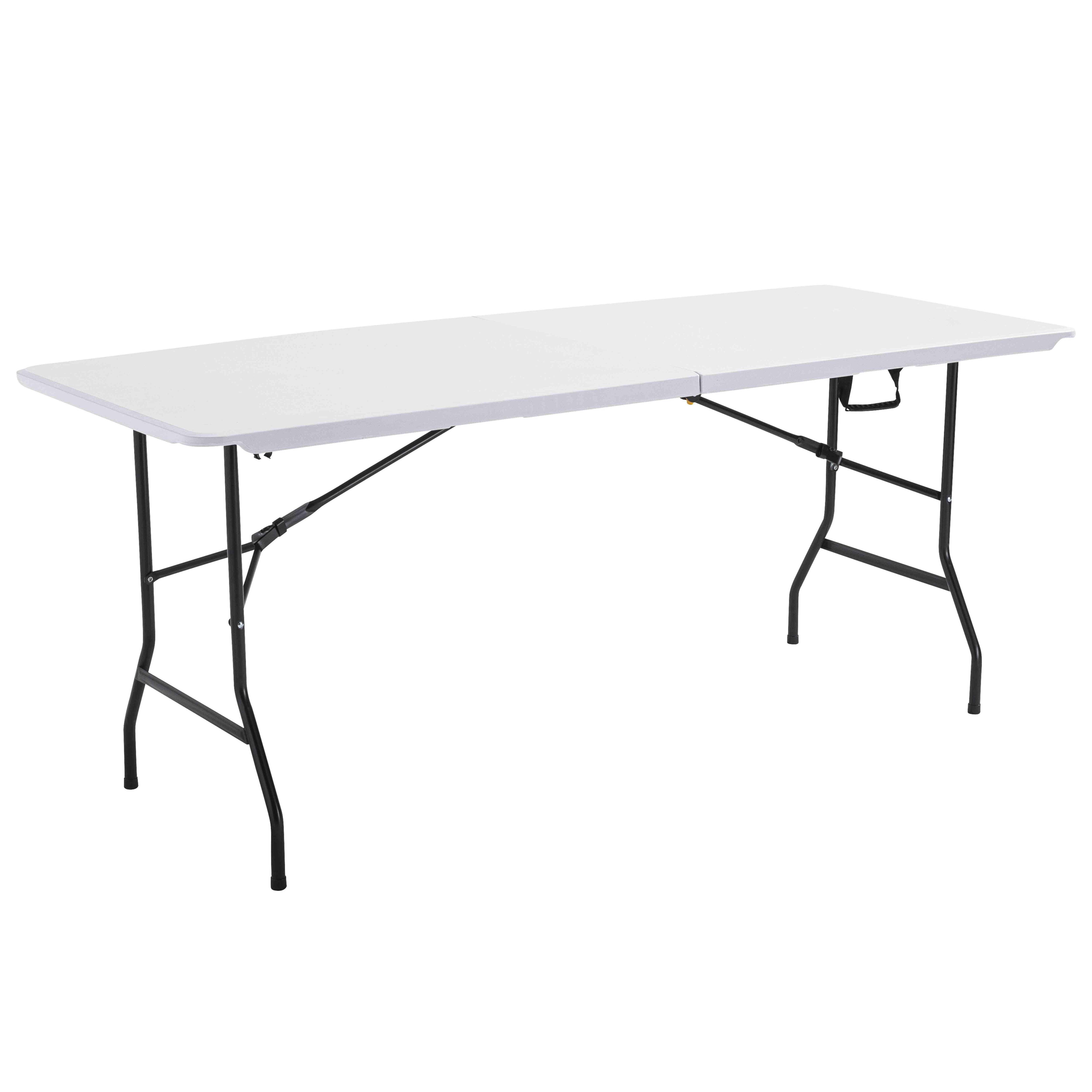 Oviala - Table pliante blanche 180x70 cm en plastique 8 places format valise Kiosk - Oviala - Imagen 1