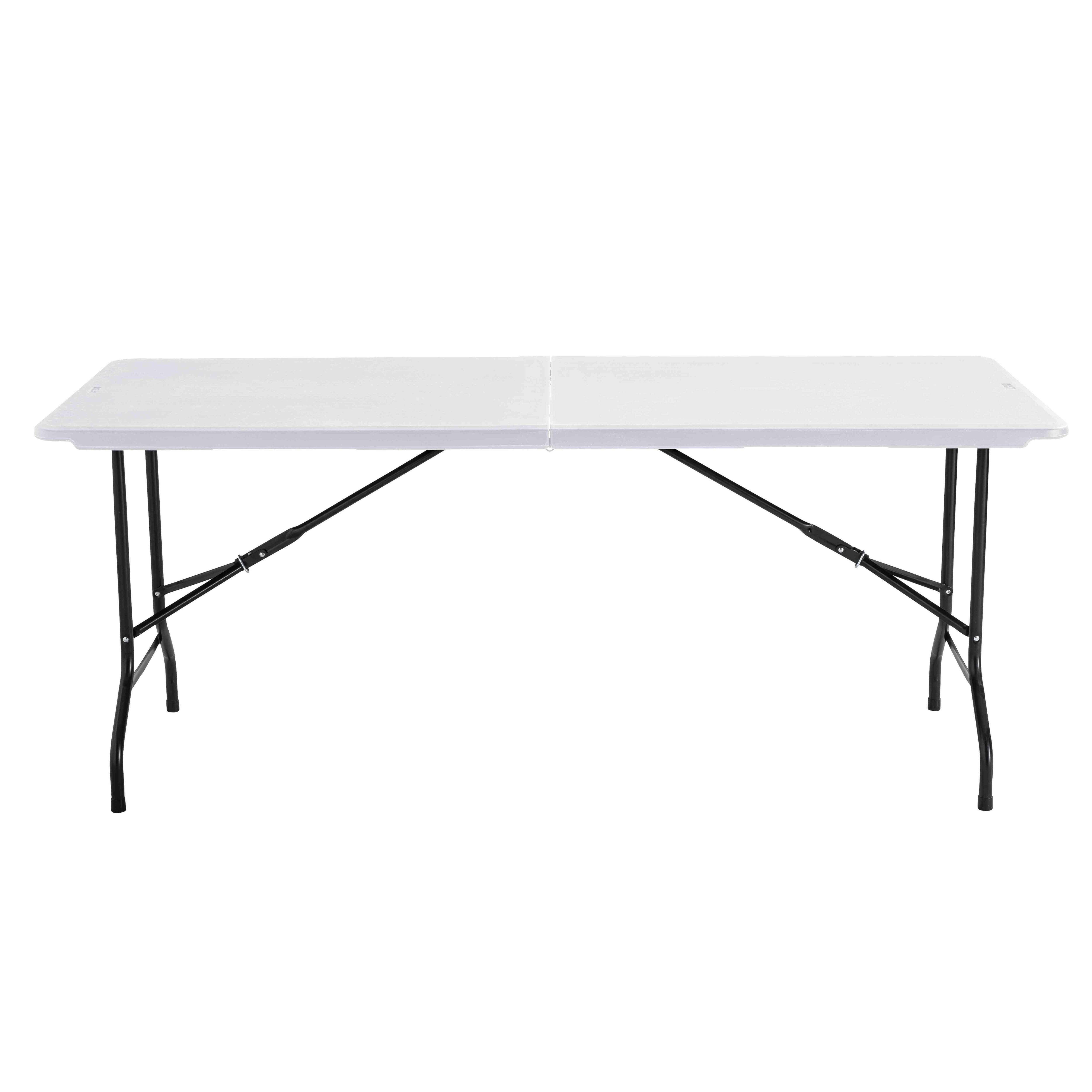 Oviala - Table pliante blanche 180x70 cm en plastique 8 places format valise Kiosk - Oviala - Imagen 2