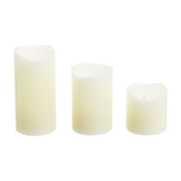 Lotti - Jeu de 3 bougies LED en cire ivoire flamme 3D piles 5-7,5-10cm LED blanc chaud Lotti - Image 9