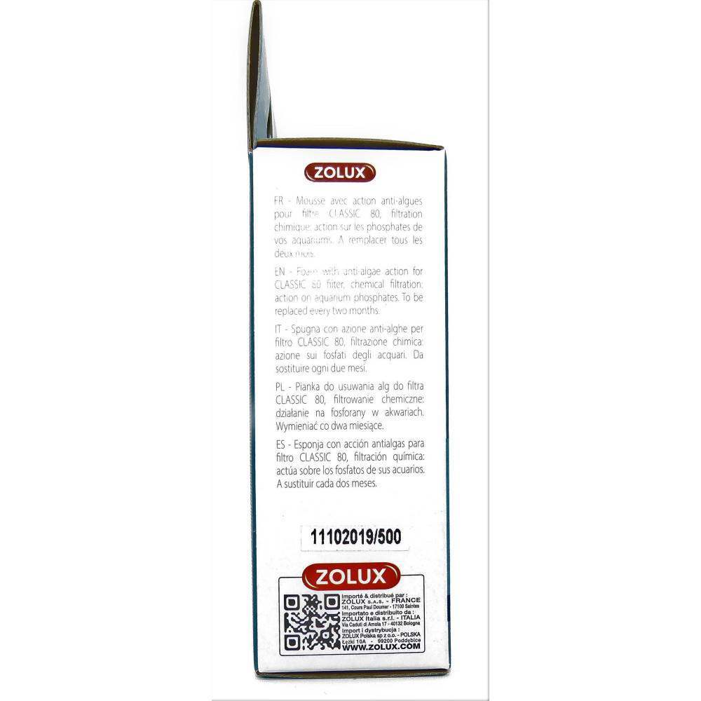 Zolux - zolux - Filtre pour pompe classic 80, filtre CO 80 D mousse phosphate x 4. pour aquarium. - Imagen 5