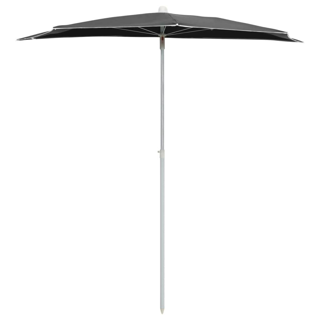 Maison Chic - Demi-parasol de jardin - Parasol d'extérieur avec mât 180x90 cm anthracite P151 - Image 3