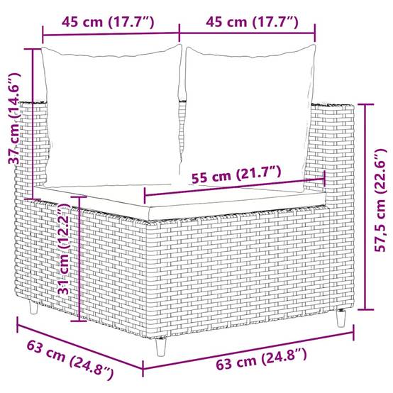 Salon de jardin 8 personnes résine tressée modulable avec table et coussins Gris – ComfortXL Outdoor Living - Image 10