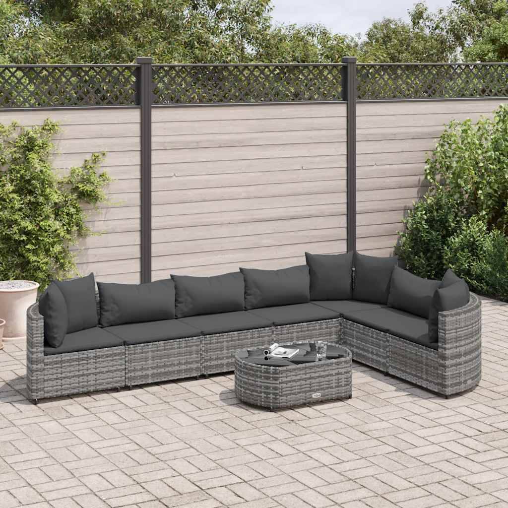 Salon de jardin 8 personnes résine tressée modulable avec table et coussins Gris – ComfortXL Outdoor Living